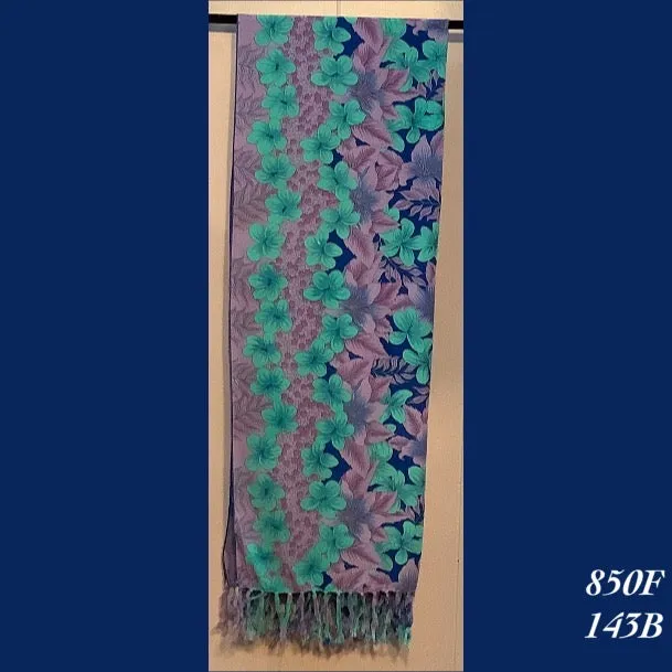 850F - 143B , Fringed scarf floral print