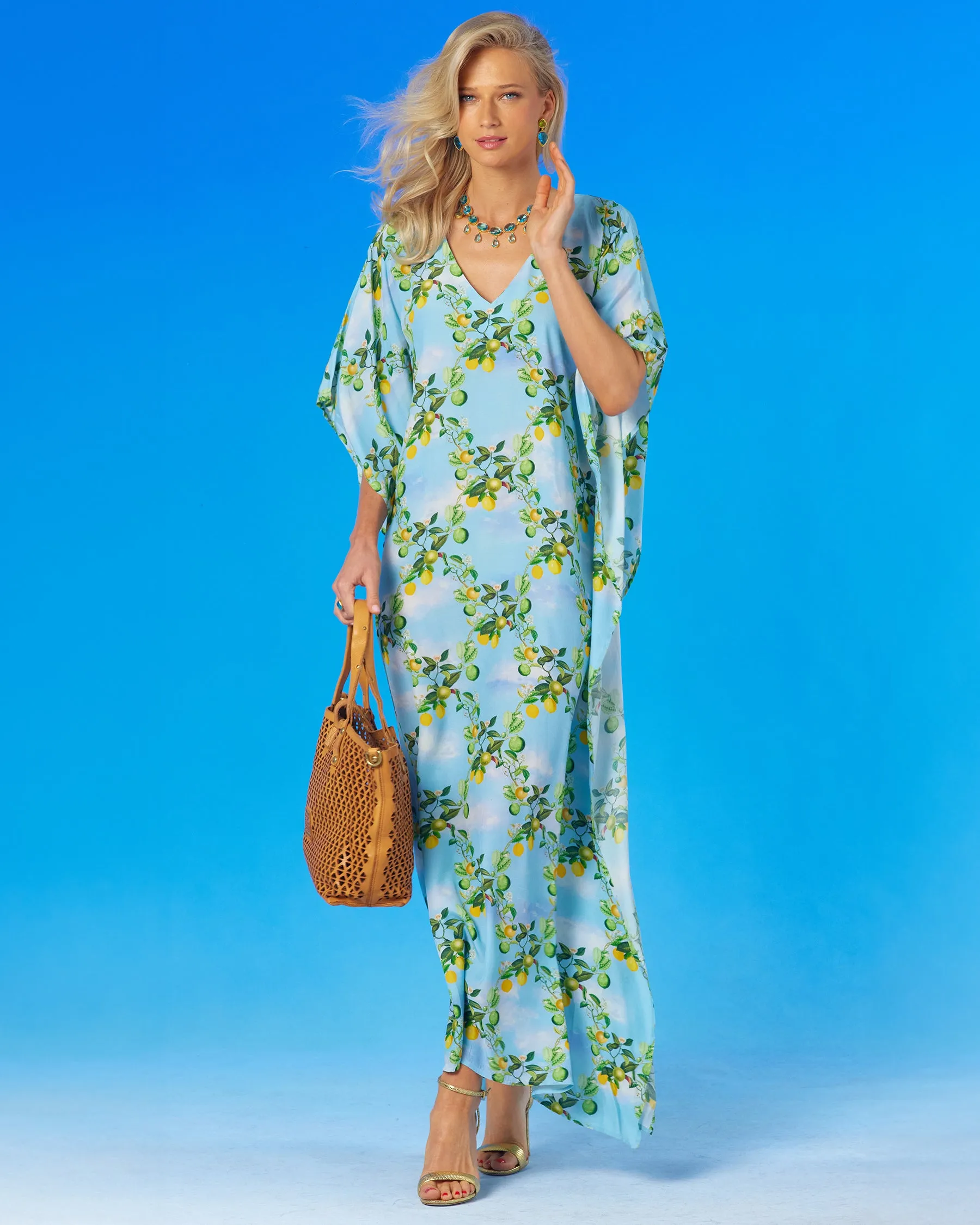 Annabelle Kaftan in French Citrus Trellis