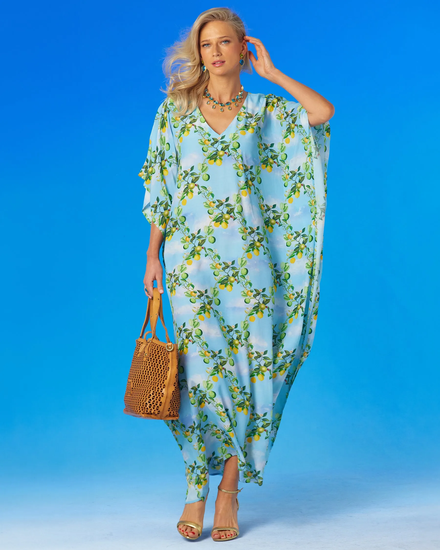 Annabelle Kaftan in French Citrus Trellis