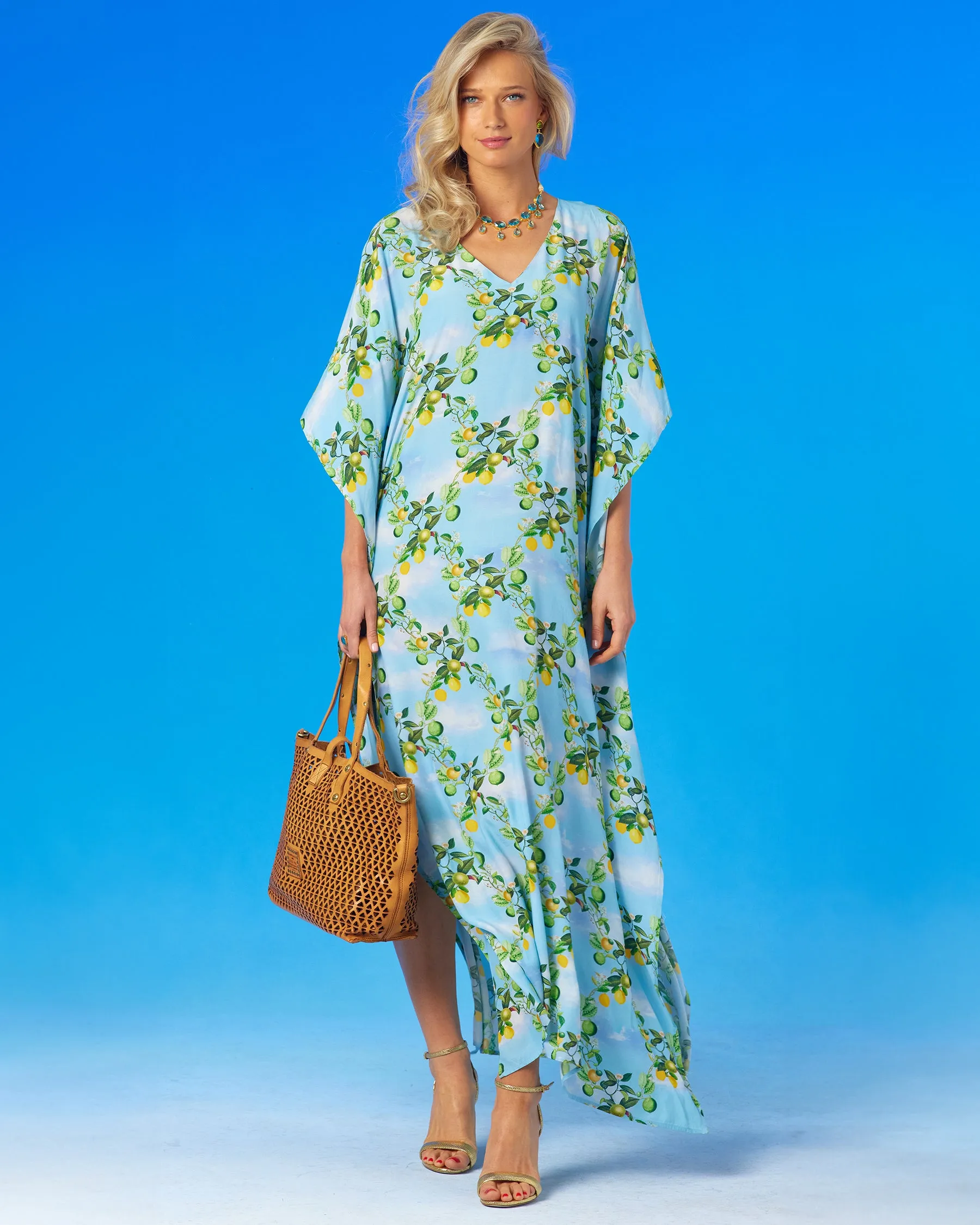 Annabelle Kaftan in French Citrus Trellis