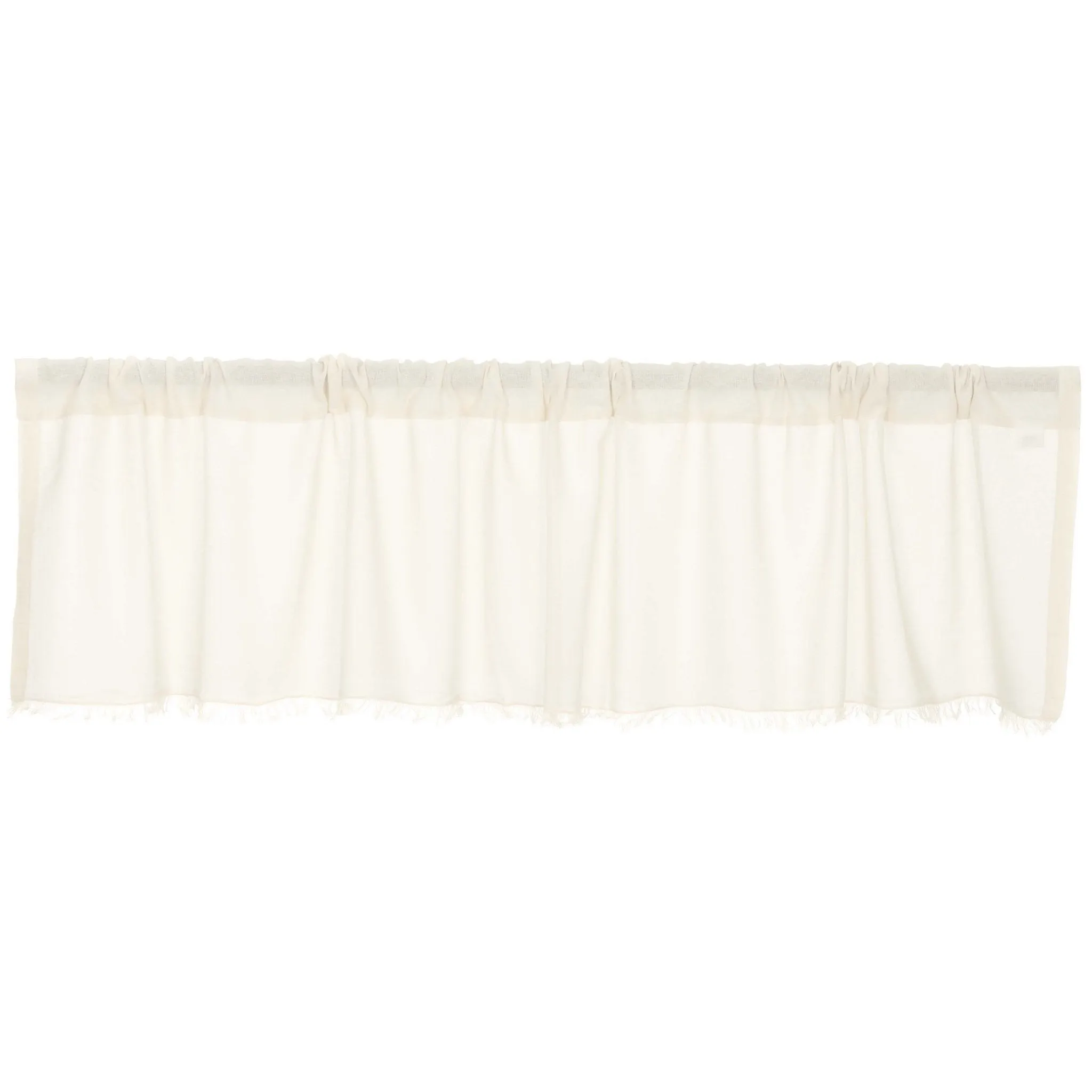 Antique White Fringed Tobacco Cloth Valance 72"