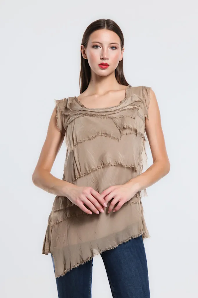 Arianna Silk Ruffle Top (BT205)