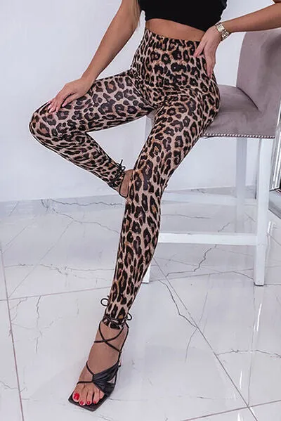 Carrie Ann Leopard Print High Waist Stretch Leggings | Poundton