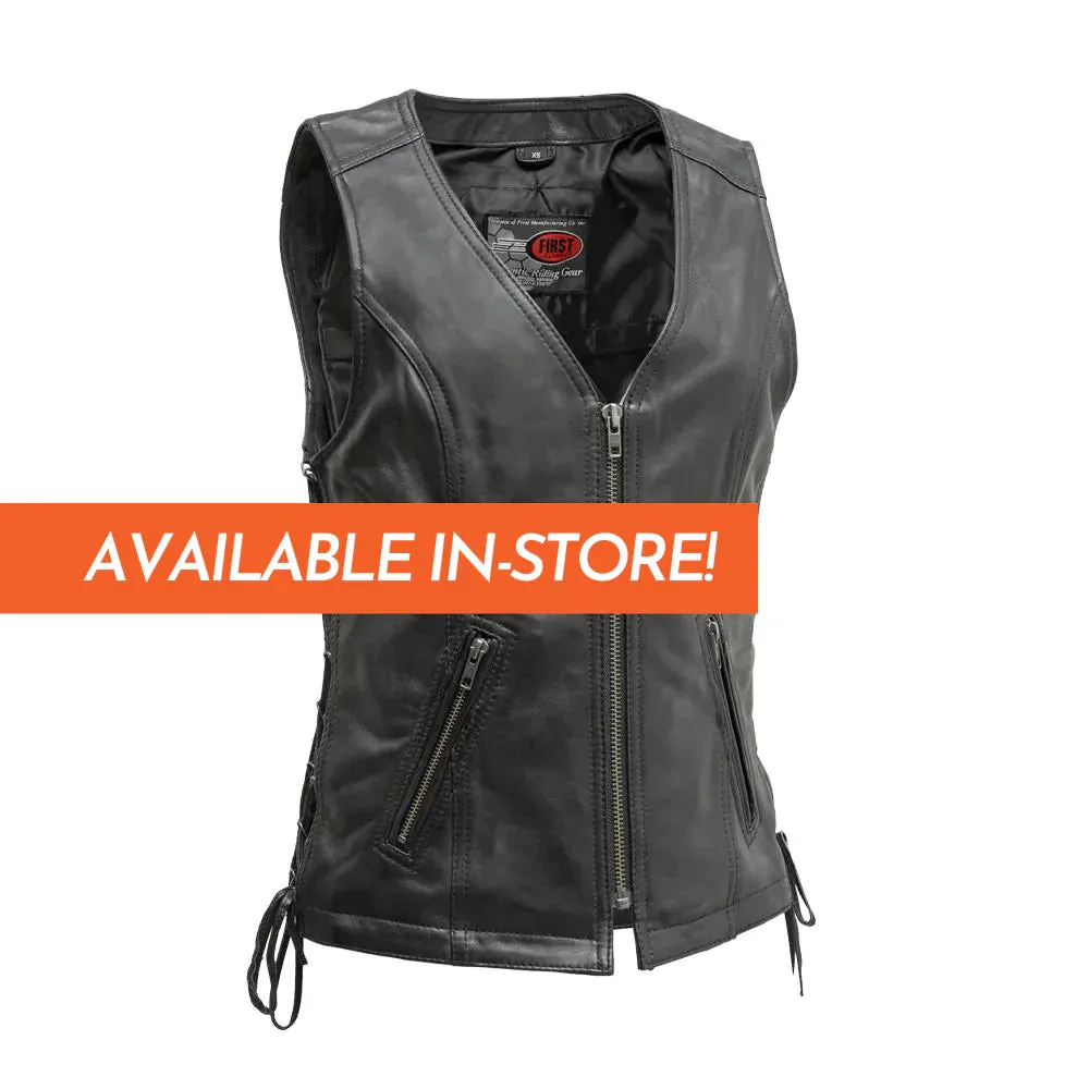 Cindy Women's Leather Motorcycle Vest