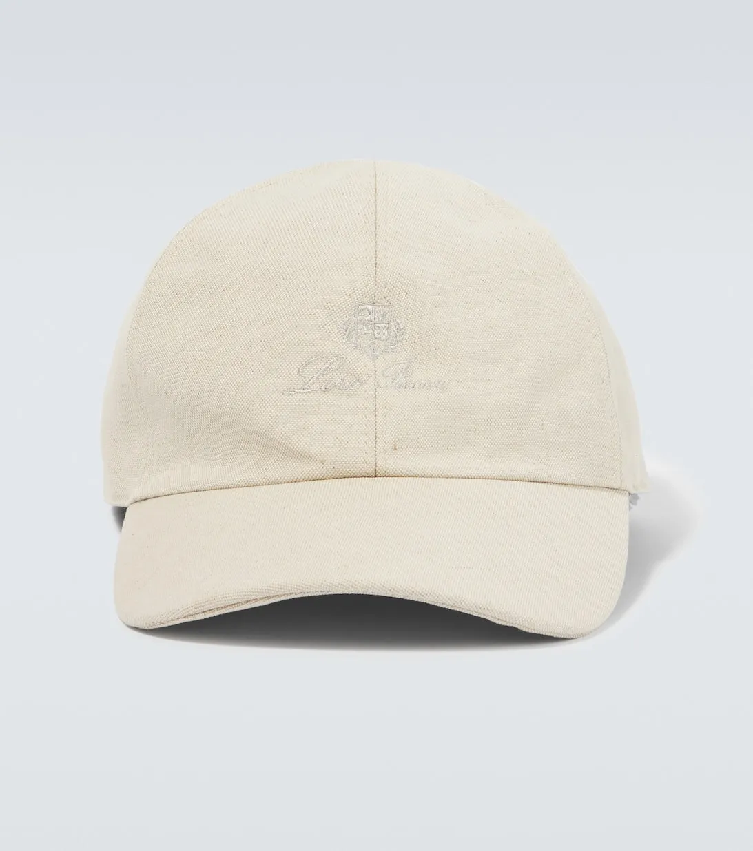 Cotton and linen baseball cap with Loro Piana logo, beige