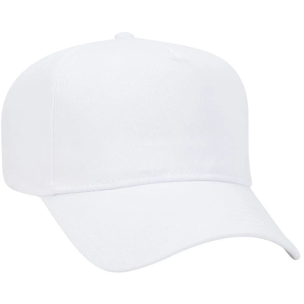 Cotton Blend Twill Five Panel Pro Style Baseball Cap