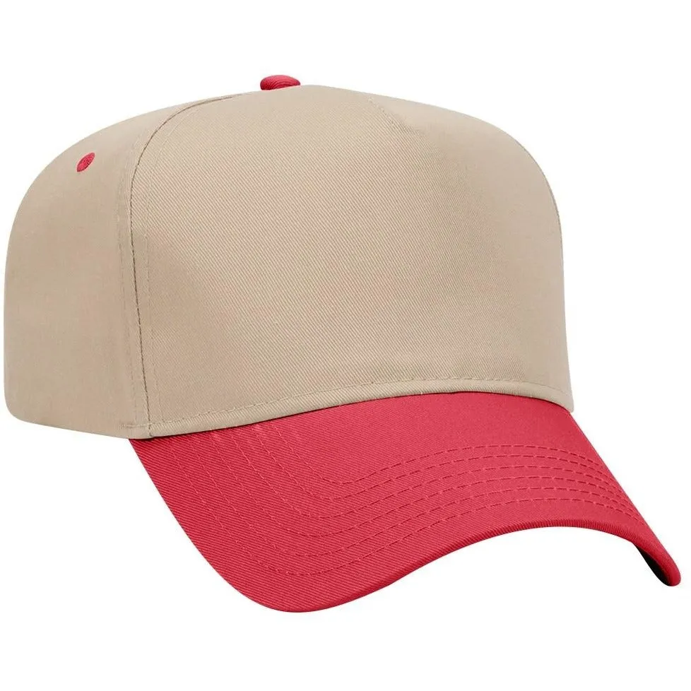 Cotton Blend Twill Five Panel Pro Style Baseball Cap