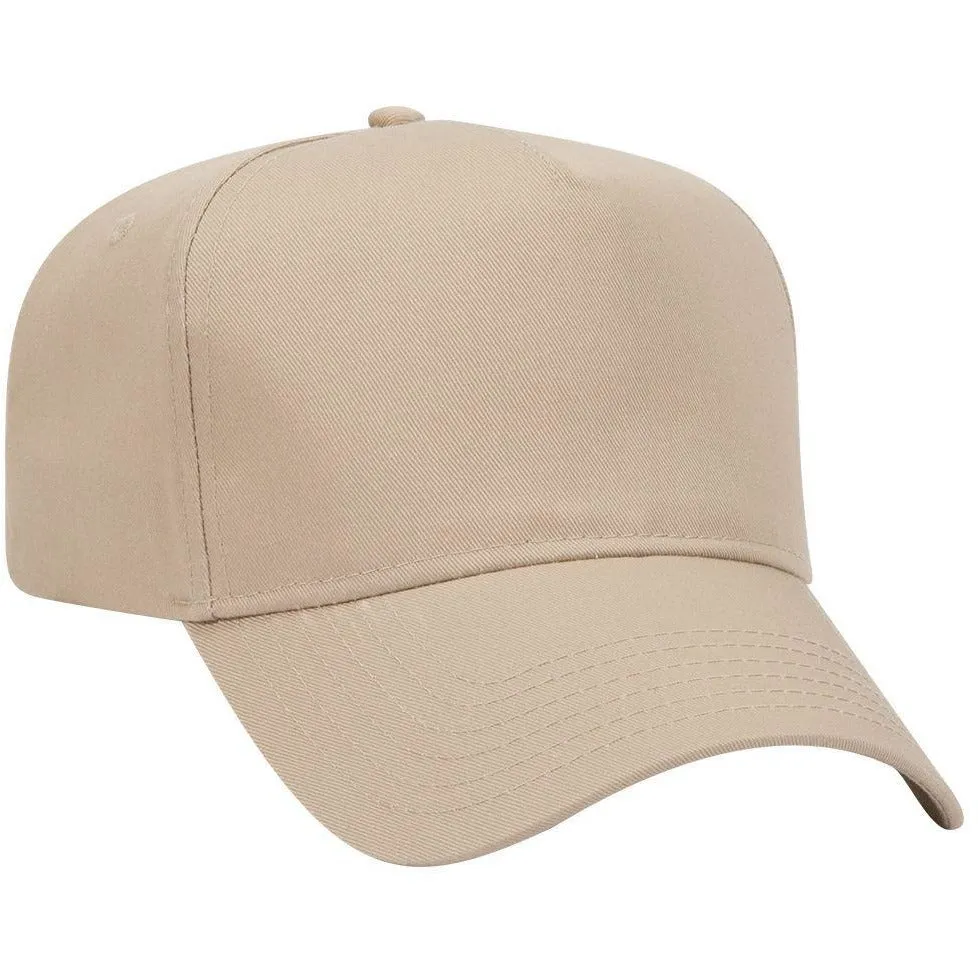 Cotton Blend Twill Five Panel Pro Style Baseball Cap