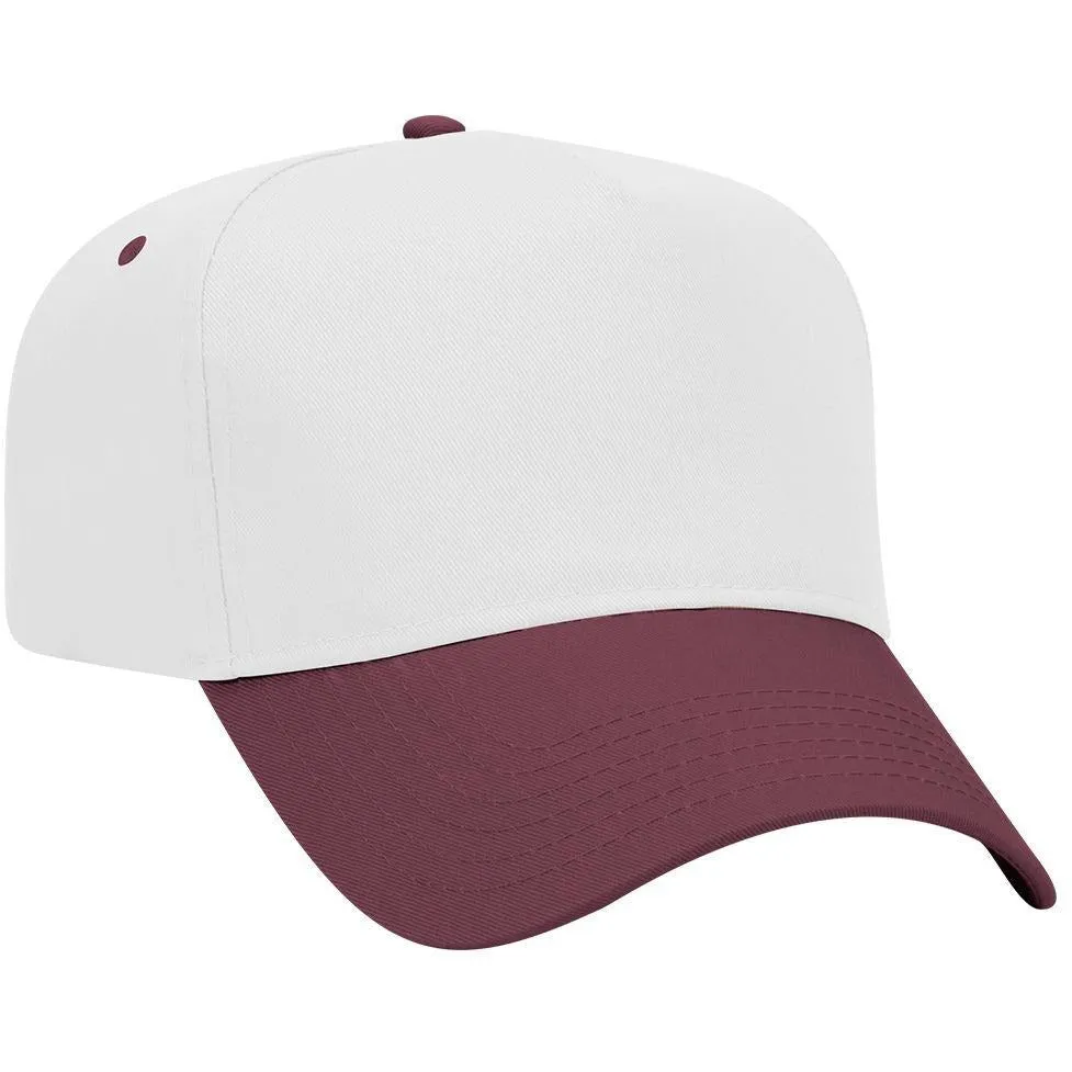 Cotton Blend Twill Five Panel Pro Style Baseball Cap