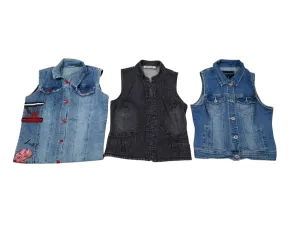 Denim classic vests - 12 pcs