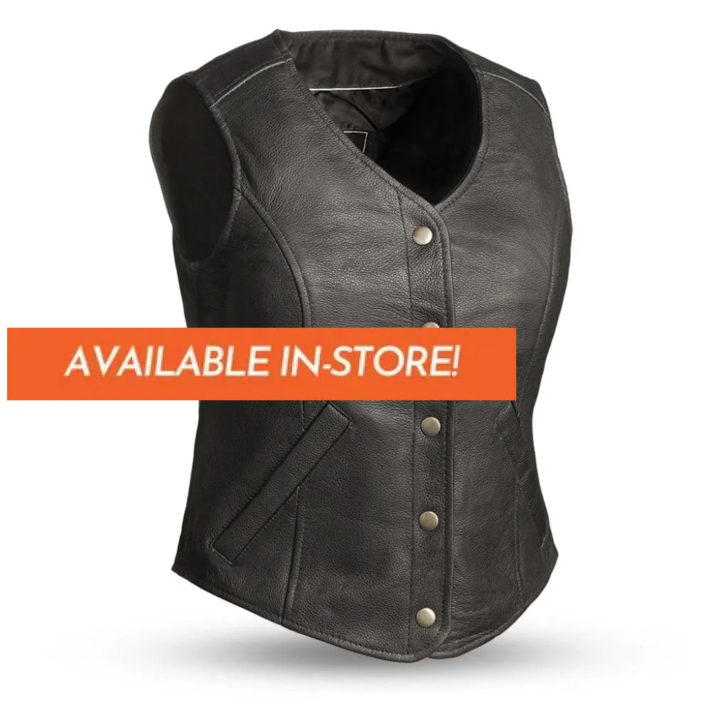 Derringer Women's Motorcycle Leather Vest  - Extreme Biker Leather