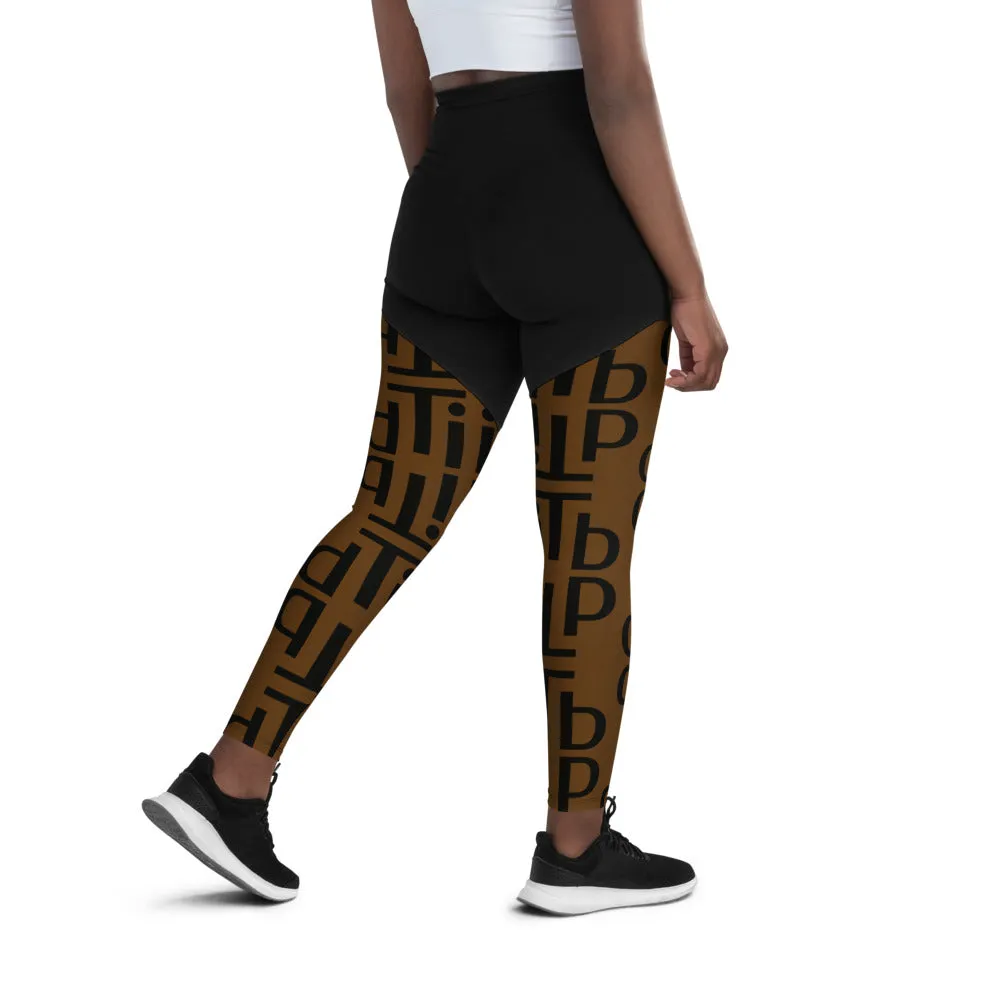 dti brown/black pattern Sports Leggings