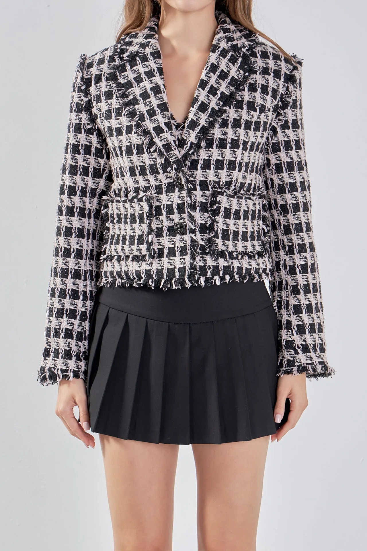 Endless Rose - Fringed Tweed Blazer