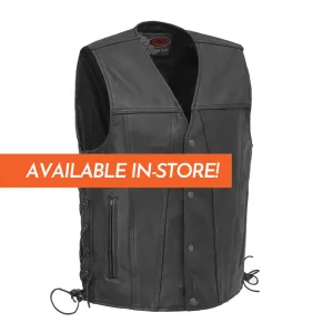 Gambler Men's Motorcycle Leather Vest