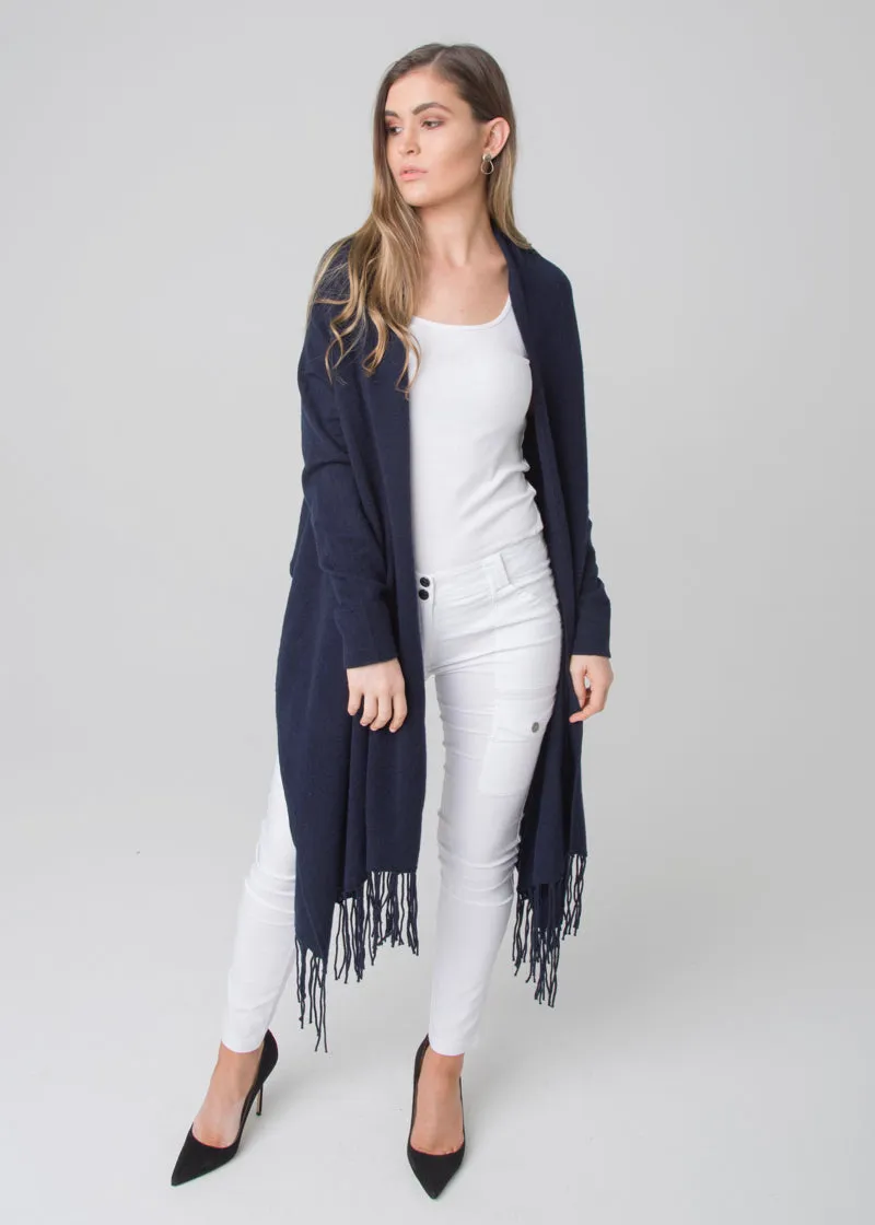 Hand-Fringed Cardi-Wrap