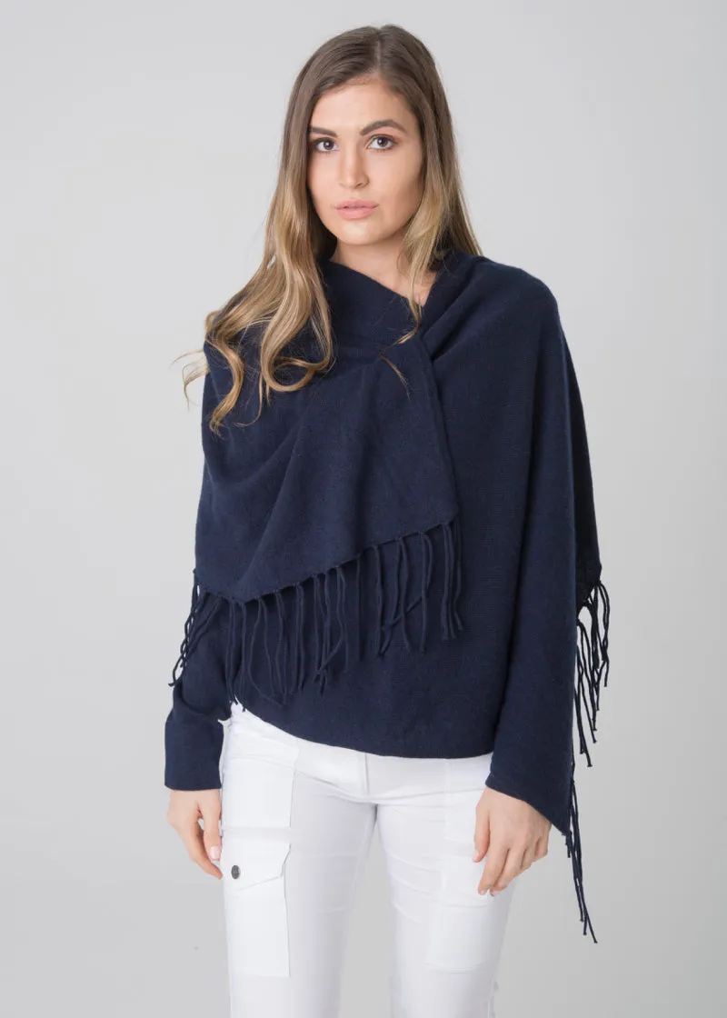 Hand-Fringed Cardi-Wrap