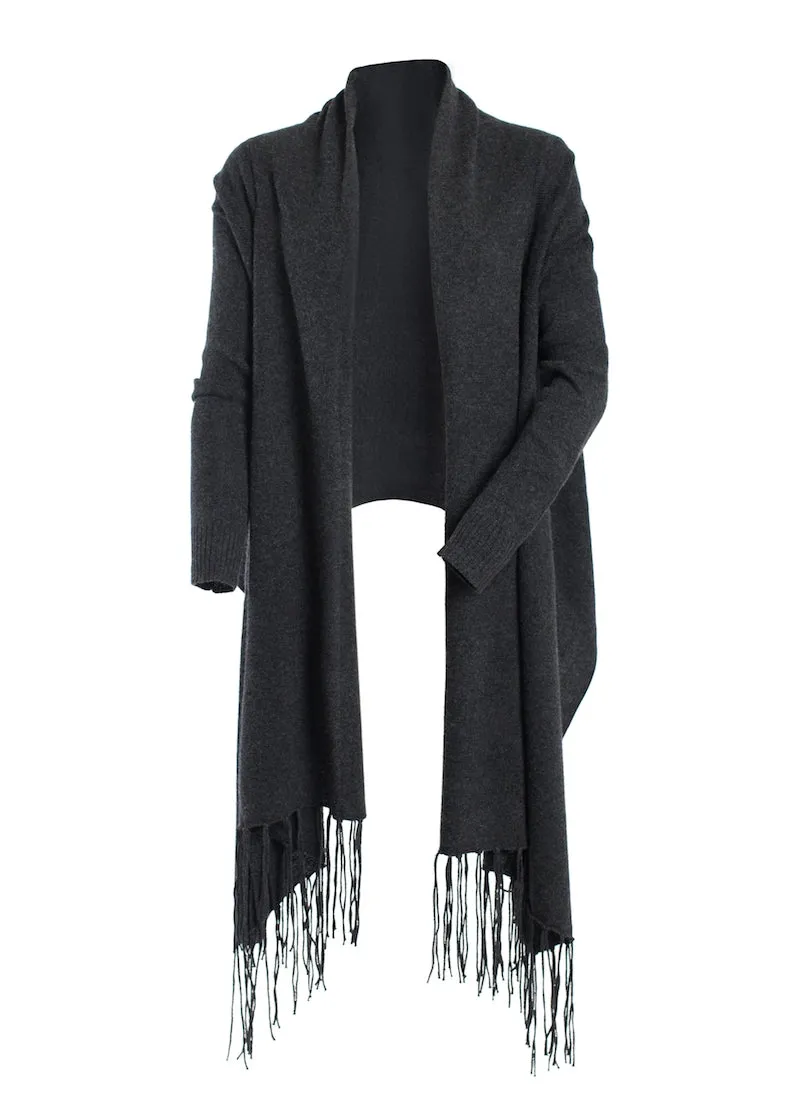 Hand-Fringed Cardi-Wrap