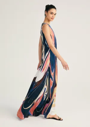 Inaya Sleeveless Maxi Dress - Marble Multi