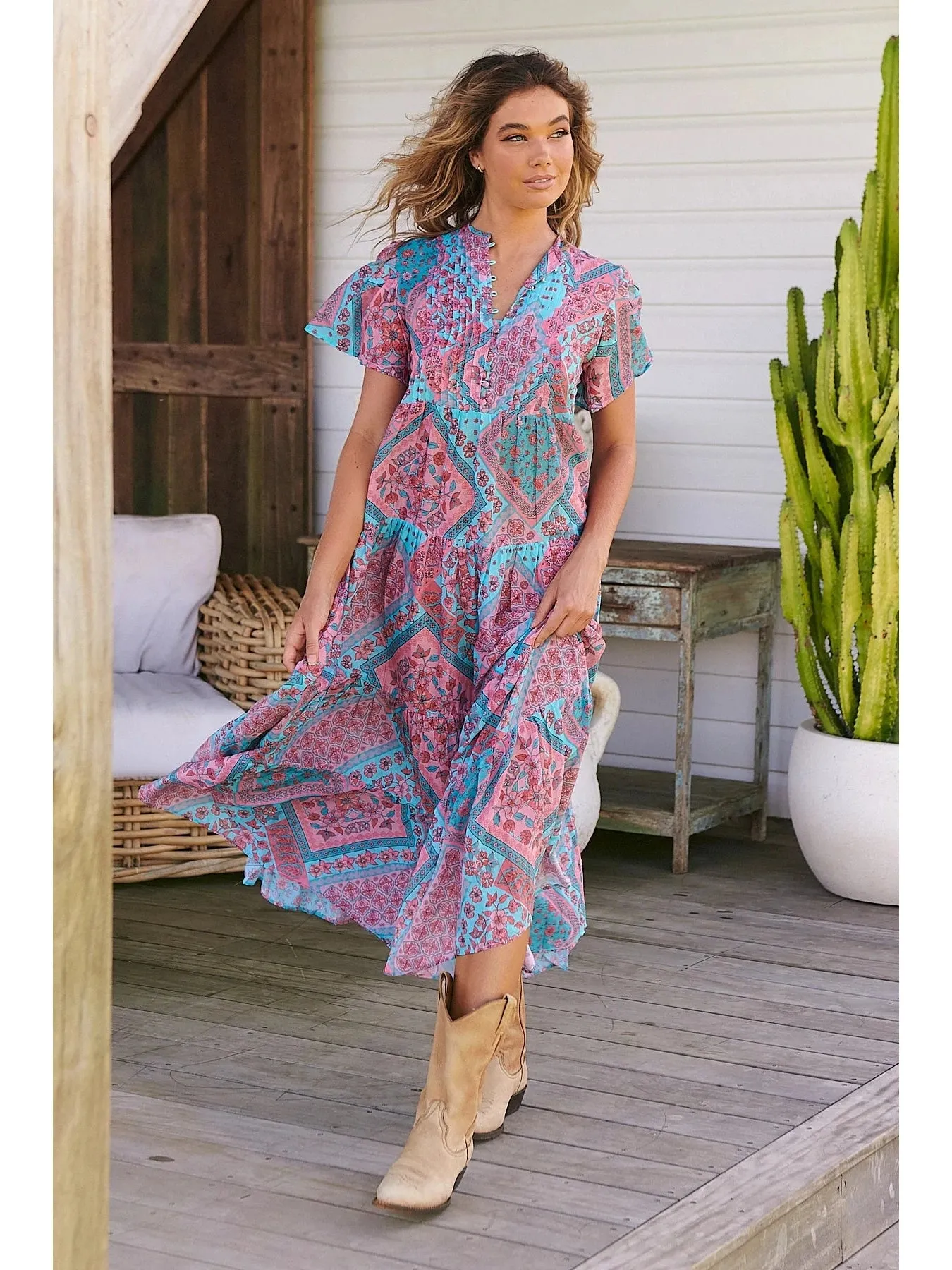 JAASE Luana Yoli Print Maxi Dress