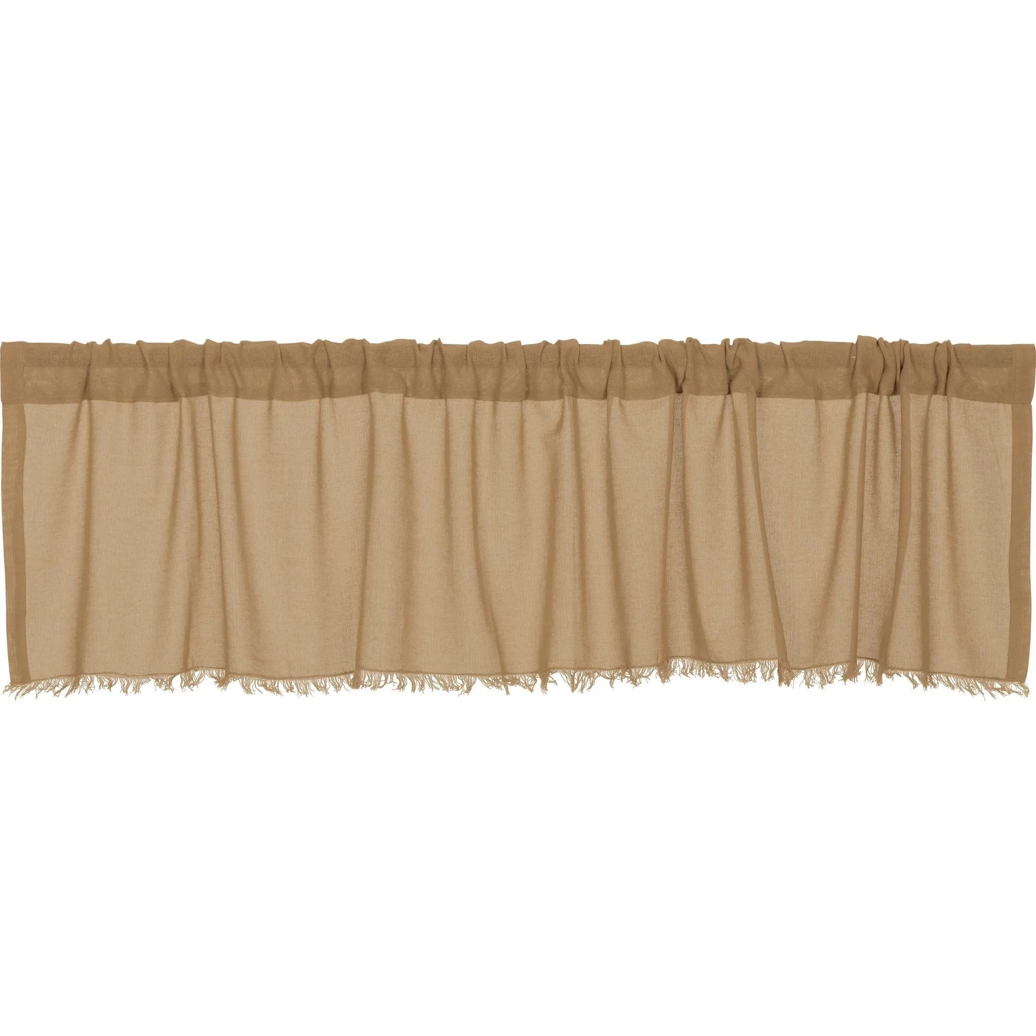 Khaki Fringed Tobacco Cloth Valance 72"