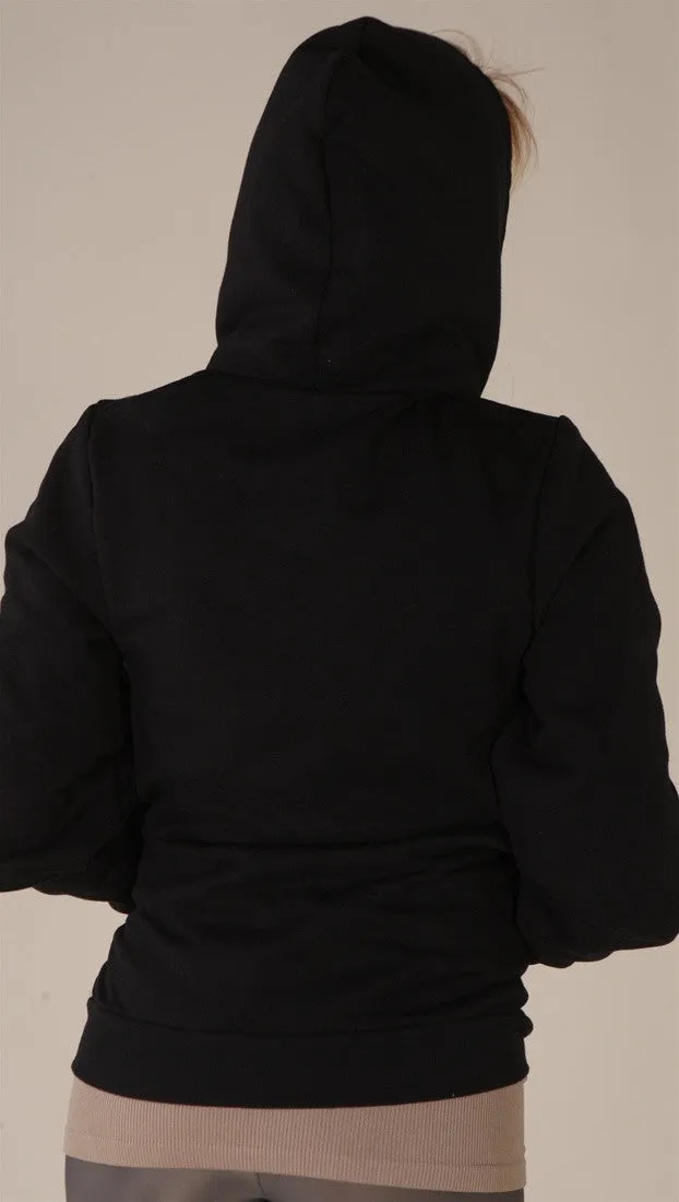 Kinkate Unisex Zip Up Hoodie Black