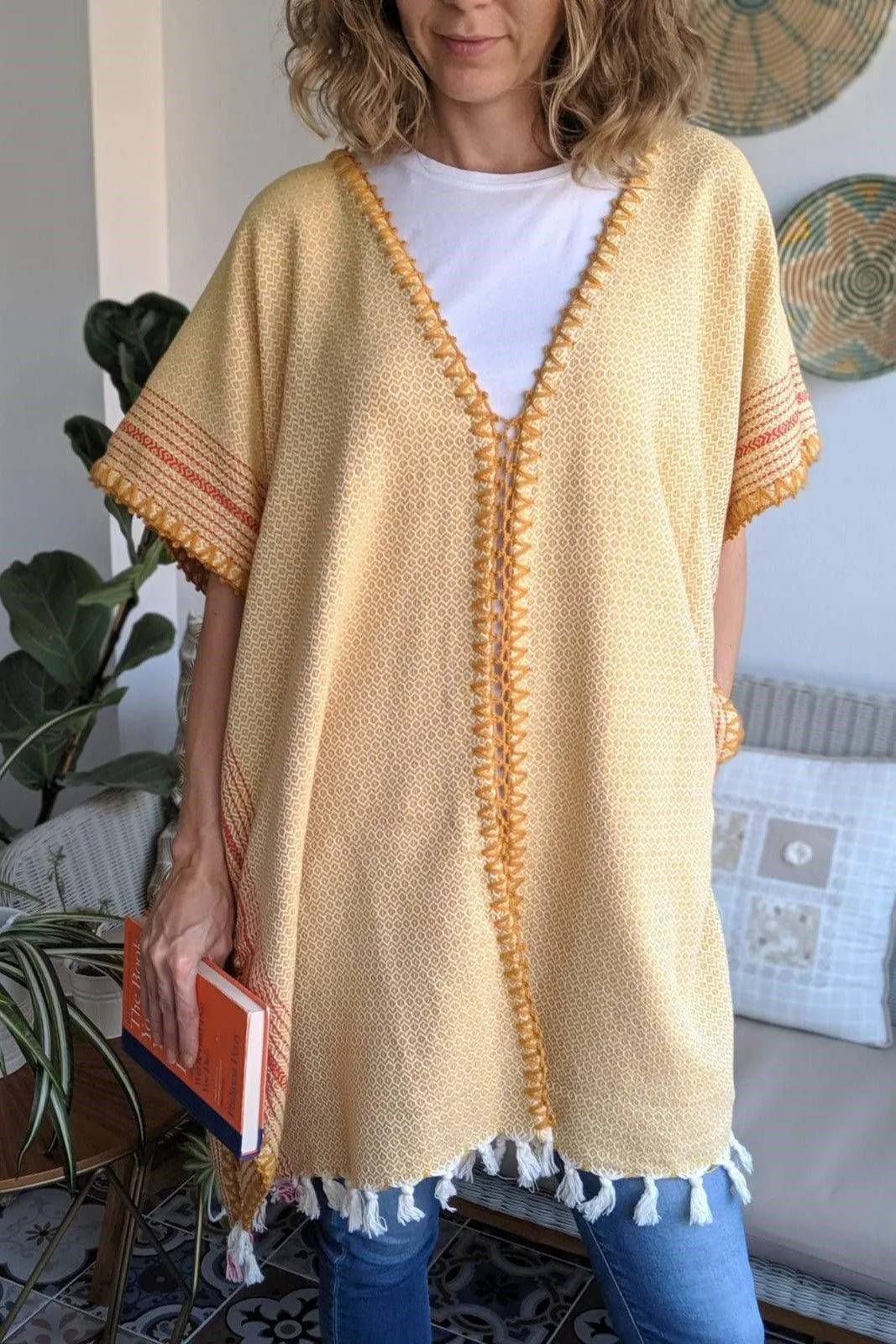 MATIA Stitched Kaftan Mustard