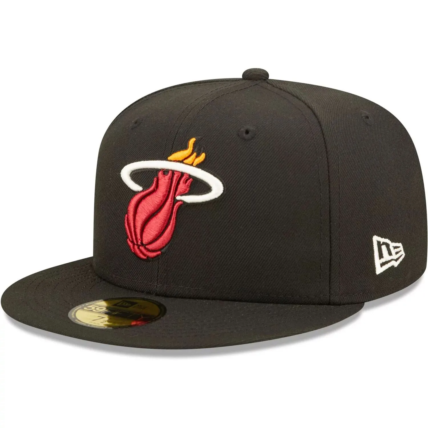 Men's Baseball Cap New Era Black Miami Heat 3x NBA Finals Champions Pop Sweat 59FIFTY