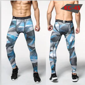 Mens Compression Pants Tights Casual  Bodybuilding  Camouflage Skinny Leggings