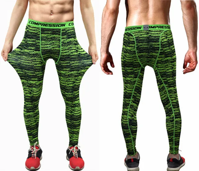 Mens Compression Pants Tights Casual  Bodybuilding  Camouflage Skinny Leggings