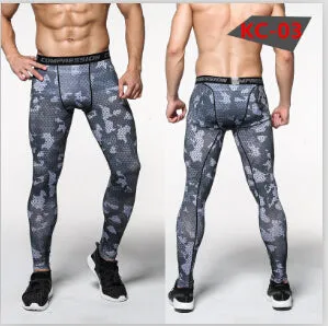 Mens Compression Pants Tights Casual  Bodybuilding  Camouflage Skinny Leggings