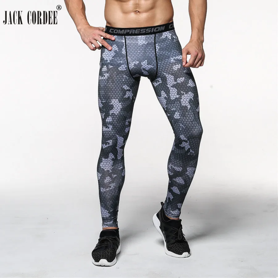 Mens Compression Pants Tights Casual  Bodybuilding  Camouflage Skinny Leggings