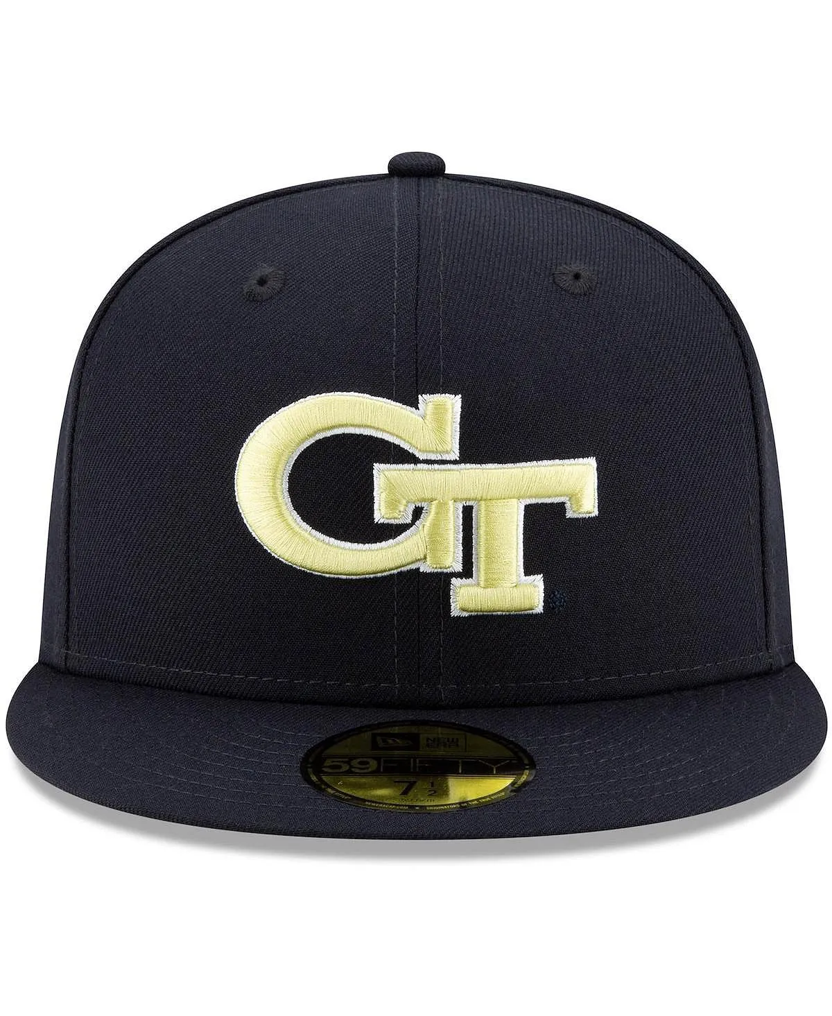 Men's Navy Blue Yellow Georgia Tech Primary Team Logo Basic 59FIFTY New Era Fitted Hat