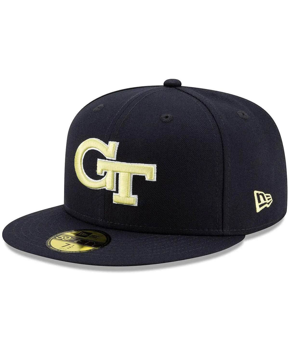 Men's Navy Blue Yellow Georgia Tech Primary Team Logo Basic 59FIFTY New Era Fitted Hat