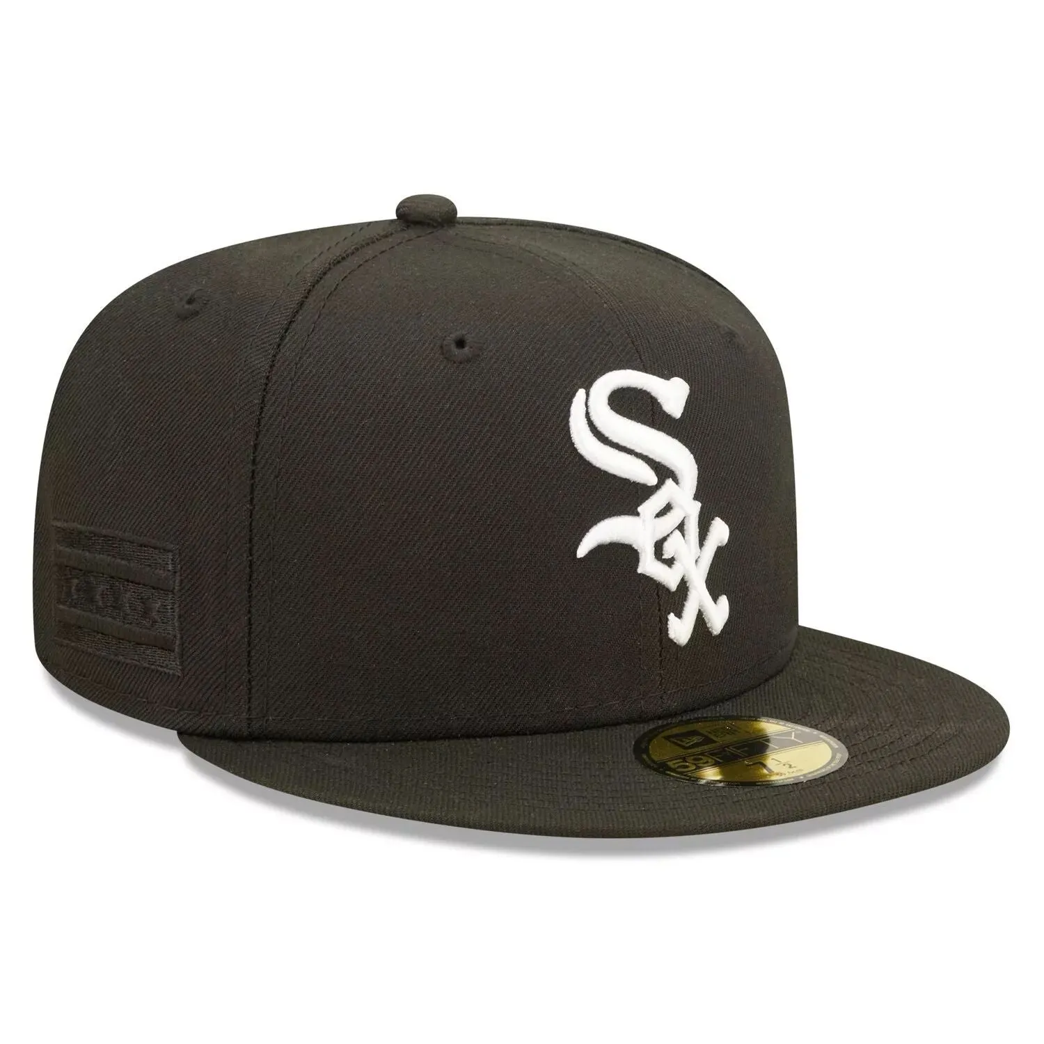 Men's New Era Black Chicago White Sox Team Logo Fitted Hat 59FIFTY