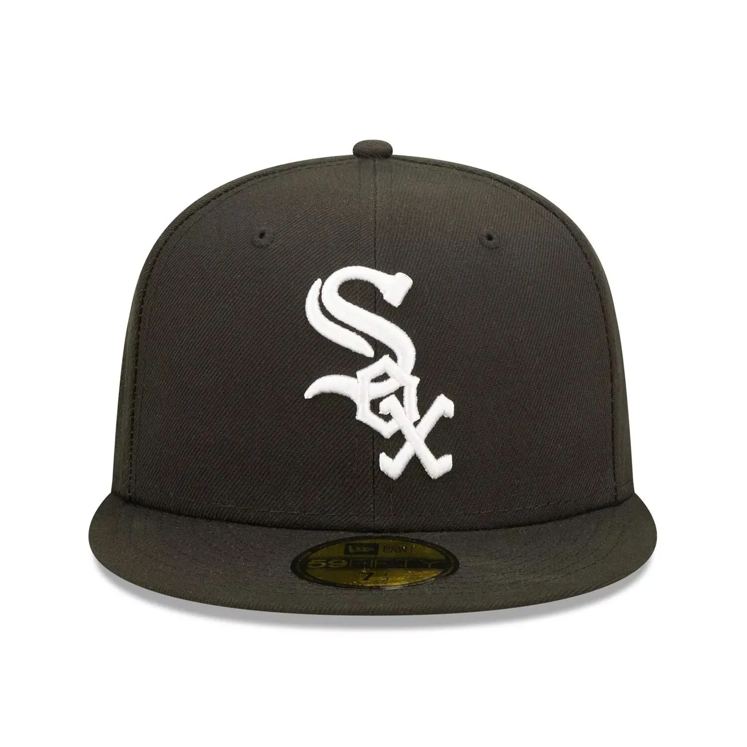 Men's New Era Black Chicago White Sox Team Logo Fitted Hat 59FIFTY