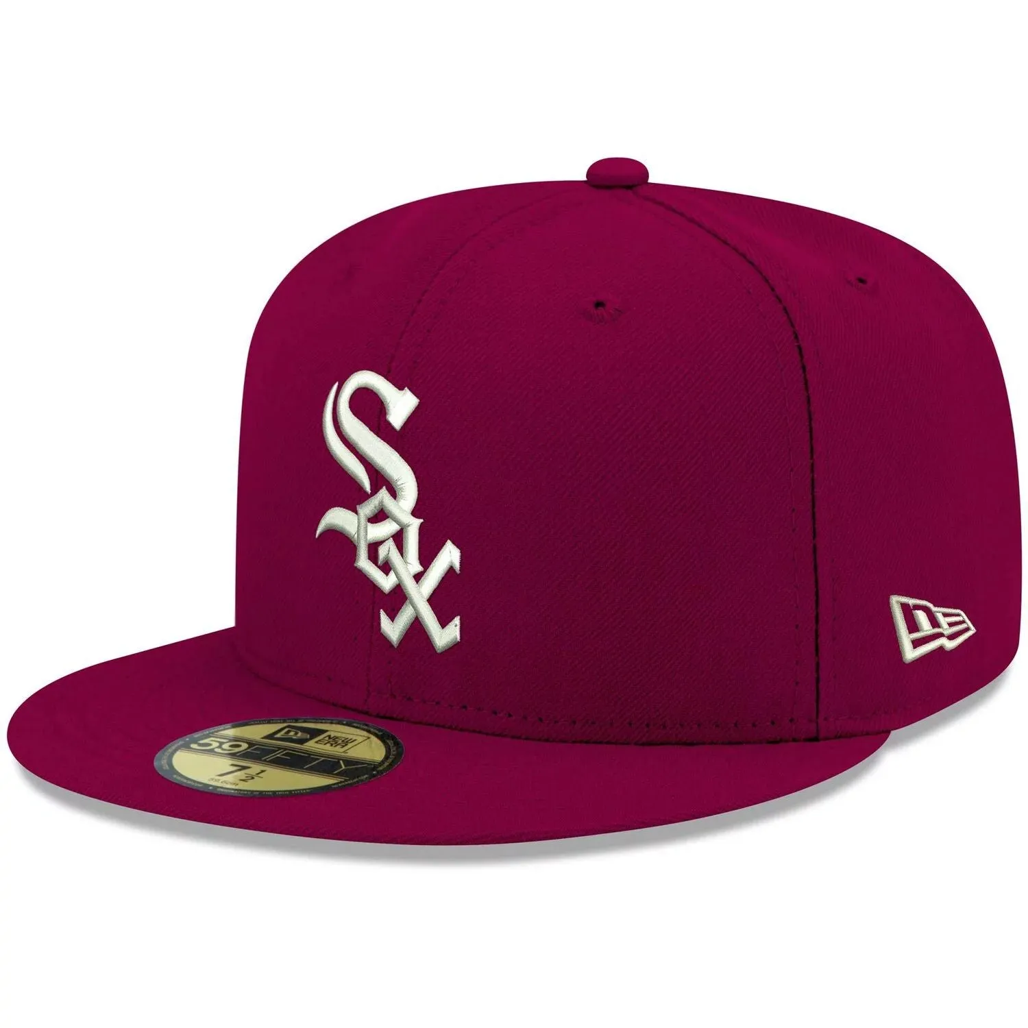 Men's New Era Cardinal Chicago White Sox Cap White with Logo 59FIFTY