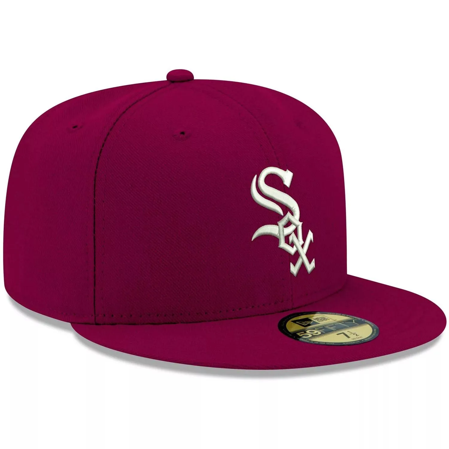 Men's New Era Cardinal Chicago White Sox Cap White with Logo 59FIFTY