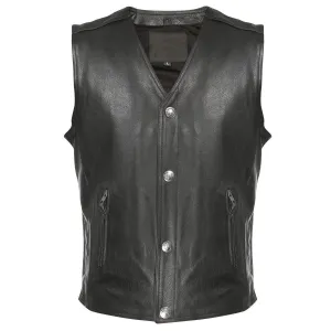 Milwaukee Leather ML1378 Men's 'Buffalo Nickel' Black Motorcycle Vest