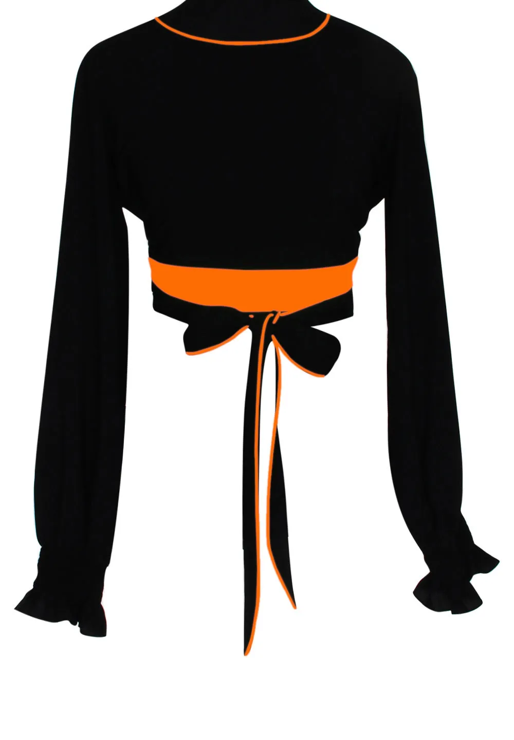 Monochrome - Black Crop Top (Neon Orange)