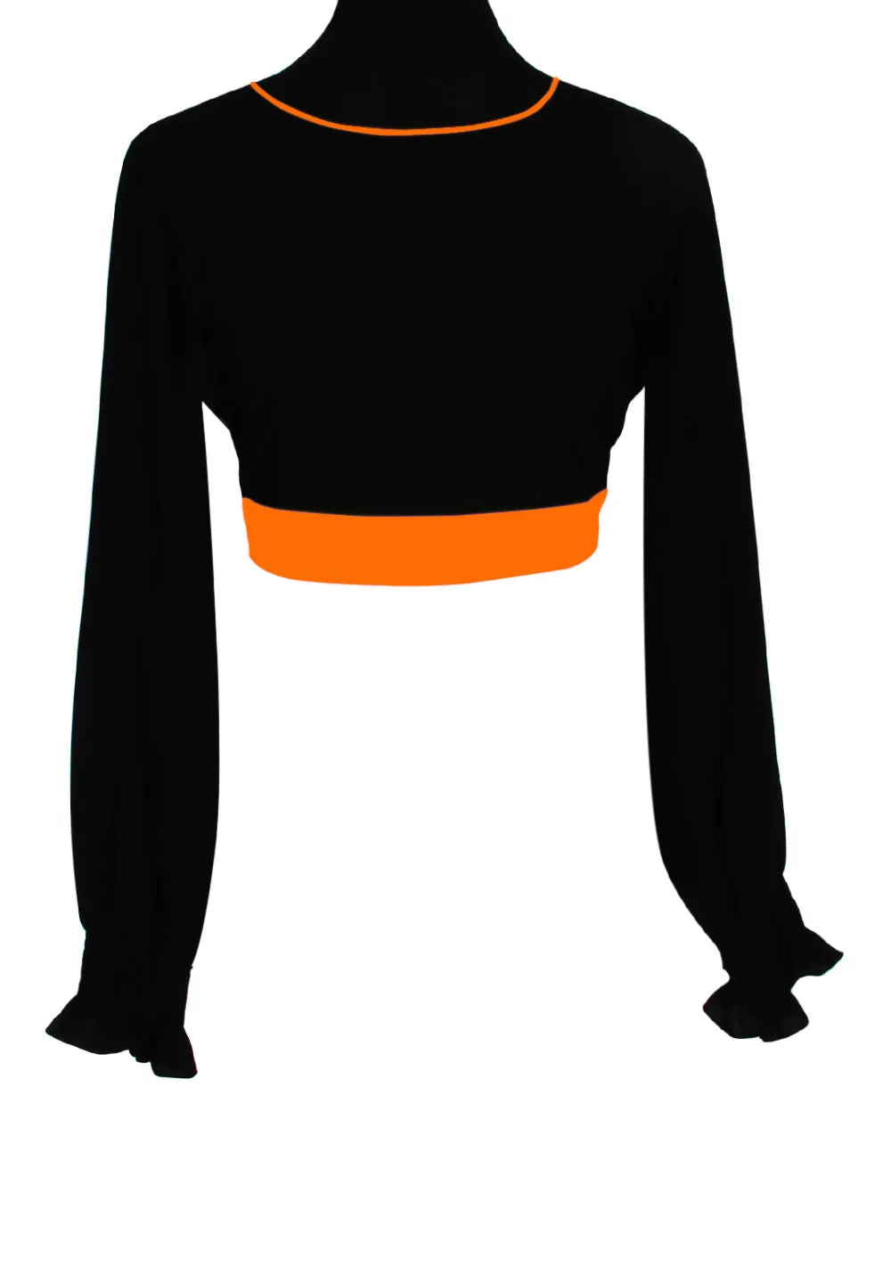 Monochrome - Black Crop Top (Neon Orange)