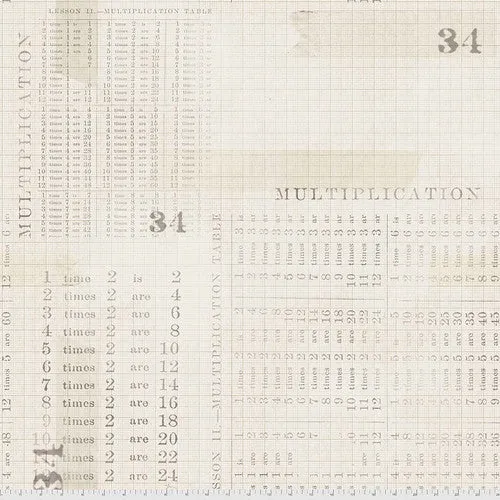 Monochrome - Multiplication Table in Parchment