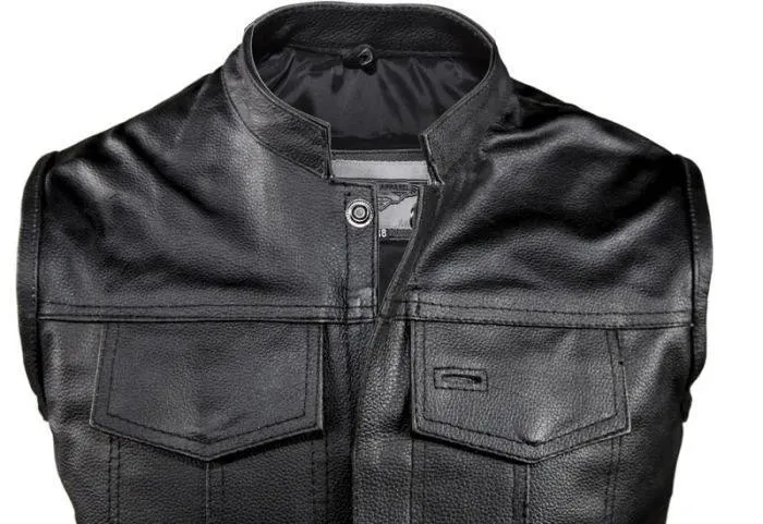 Motorcycle Club Vest With Gun Pocket, MV320-SS-DL