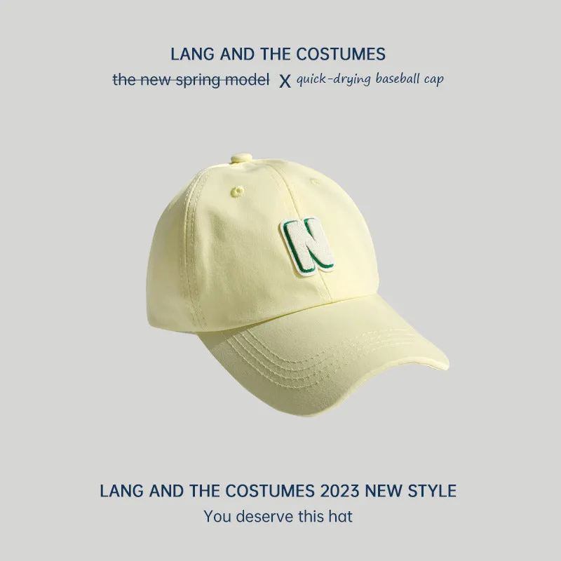 N letter baseball cap women's fashion small head circumference ins soft top all-match peaked cap outdoor summer sun hat