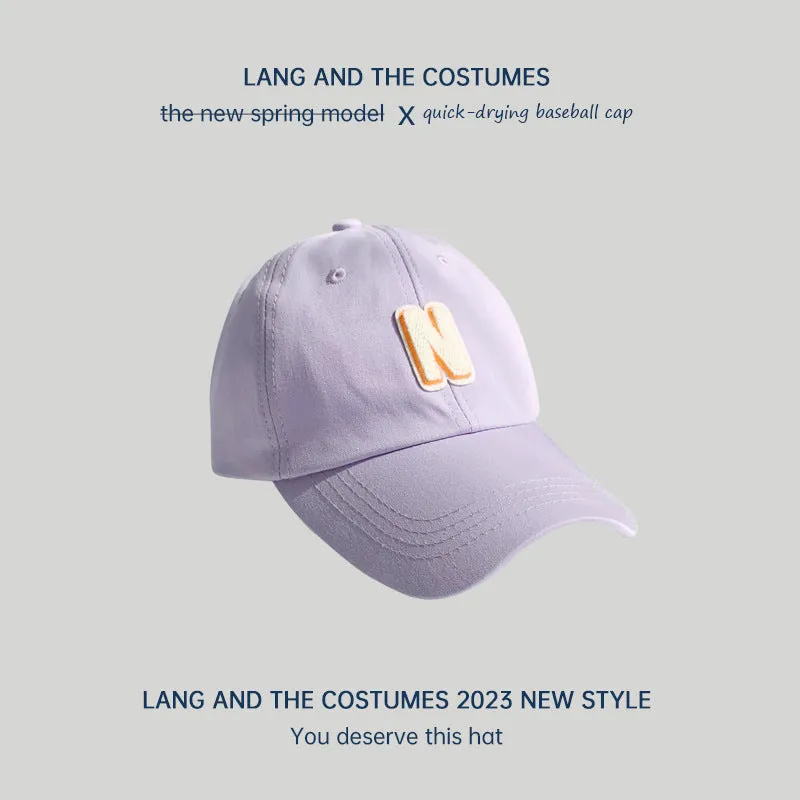 N letter baseball cap women's fashion small head circumference ins soft top all-match peaked cap outdoor summer sun hat