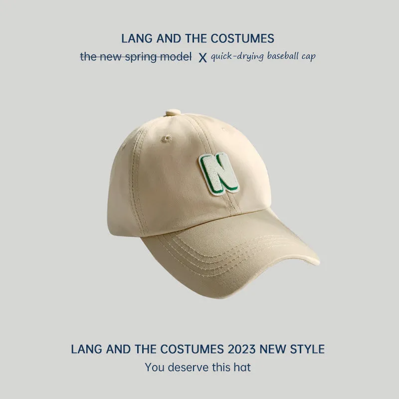 N letter baseball cap women's fashion small head circumference ins soft top all-match peaked cap outdoor summer sun hat