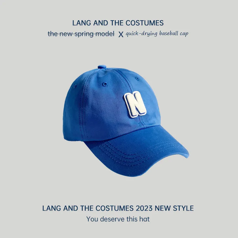 N letter baseball cap women's fashion small head circumference ins soft top all-match peaked cap outdoor summer sun hat