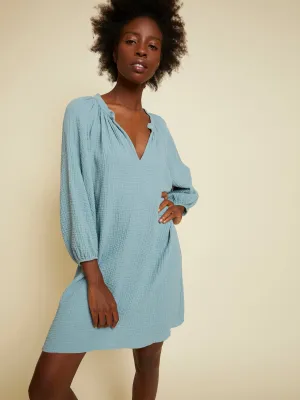 Nation LTD - Nala Peasant Dress in Dusty Blue