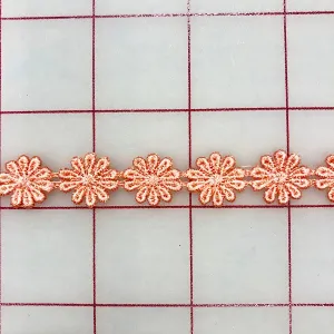 Non-Metallic Trim - 1/2-inch Venise Lace Flower Trim Coral