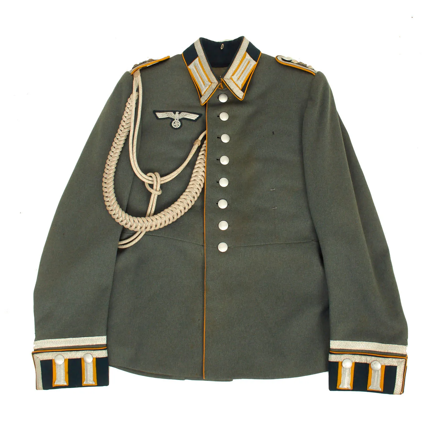 Original German WWII Heer 22nd Cavalry Oberwachtmeister NCO M35 Waffenrock Dress Tunic with Aiguilette Cords