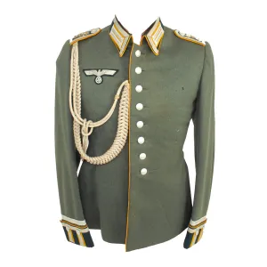 Original German WWII Heer 22nd Cavalry Oberwachtmeister NCO M35 Waffenrock Dress Tunic with Aiguilette Cords